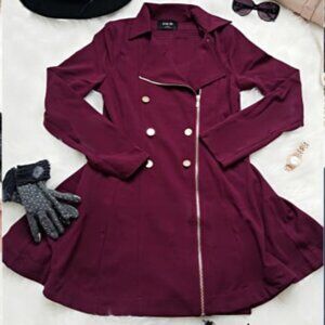 Plum Light Dress Jacket Trench Peacoat